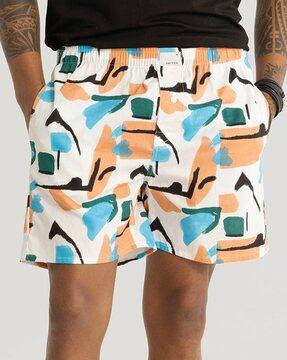 men printed boxers with elasticated waist