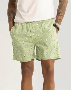 men printed boxers with elasticated waist