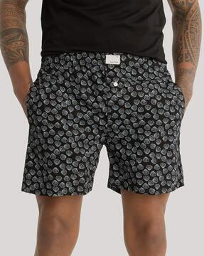 men printed boxers with elasticated waist