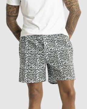 men printed boxers with elasticated waist