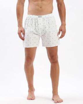 men printed boxers with elasticated waistband