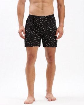 men printed boxers with elasticated waistband