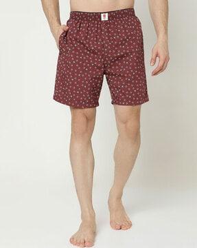 men printed boxers with elasticated waistband