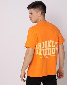 men printed boxy fit crew-neck t-shirt