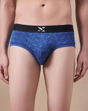 men printed briefs with elasticated waistband