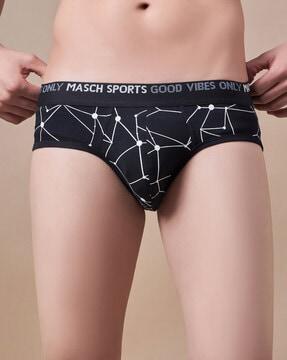 men printed briefs with elasticated waistband
