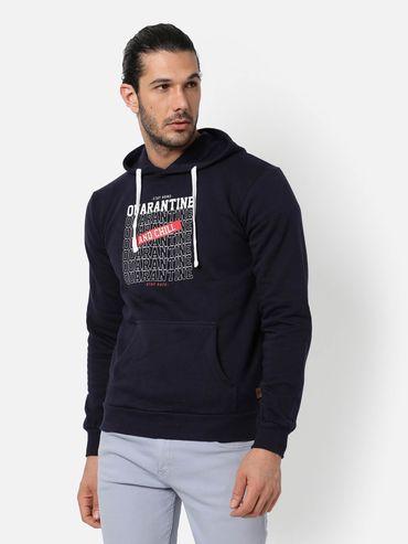 men printed hooded sweatshirt