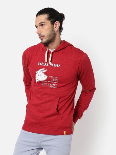 men printed hooded sweatshirt