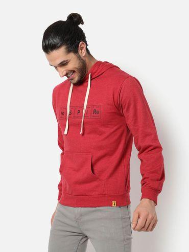 men printed hooded sweatshirt