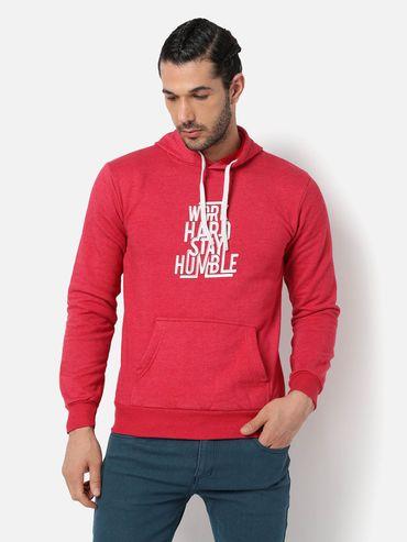 men printed hooded sweatshirt