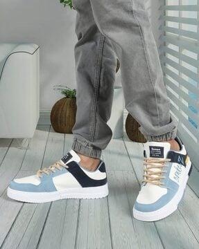 men printed lace-up shoes