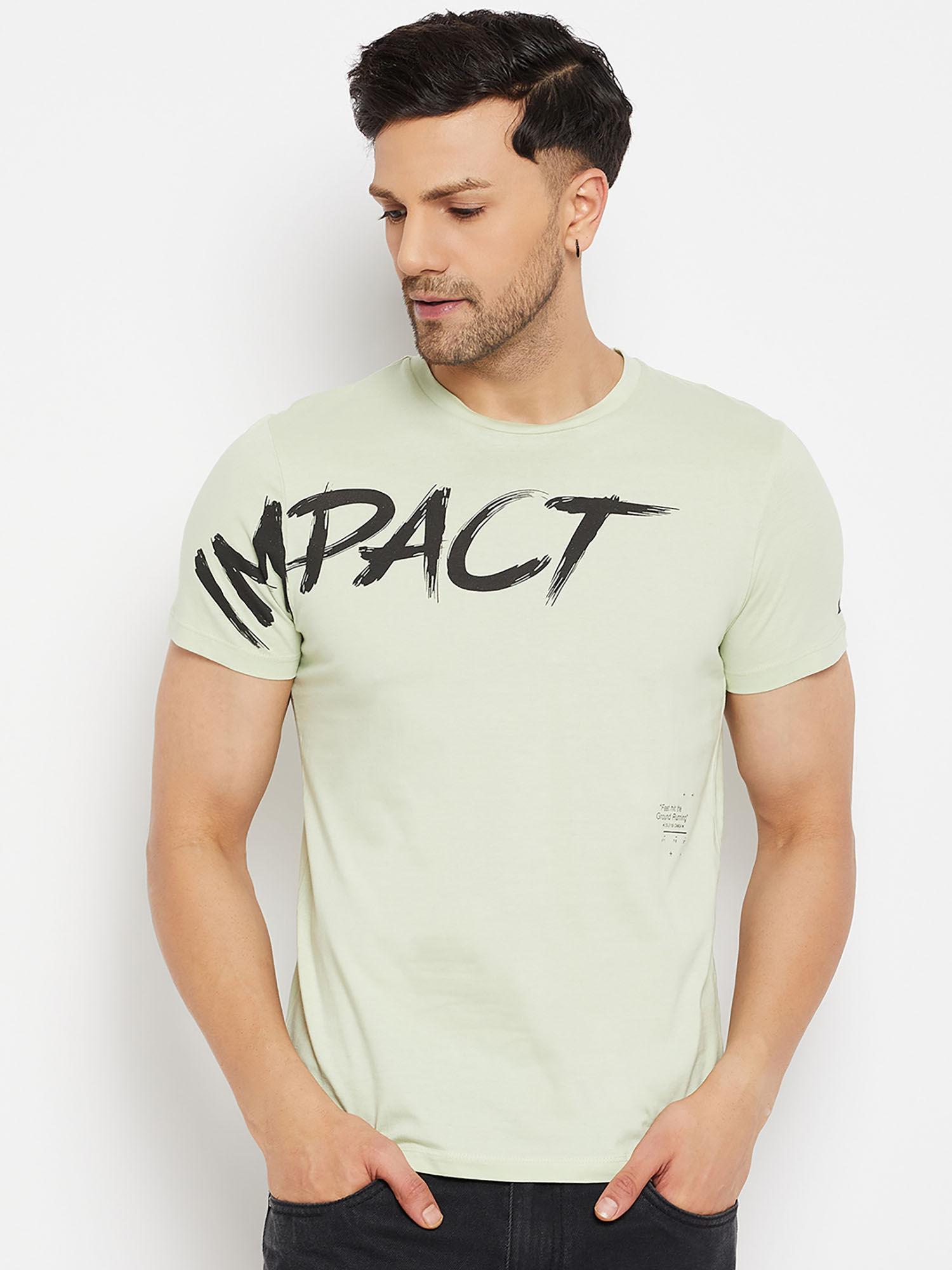 men printed mint green t-shirt