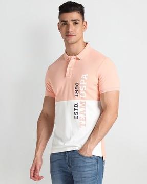 men printed muscle fit polo t-shirt