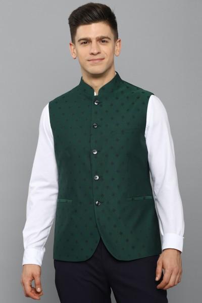 men printed nehru jacket