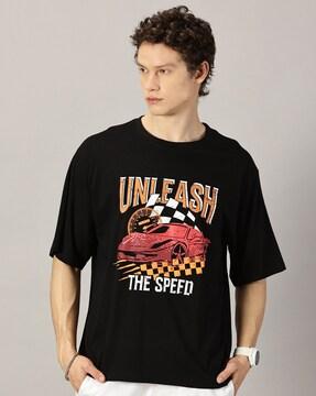 men printed oversized fit crew-neck t-shirt