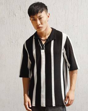 men printed oversized fit polo t-shirt