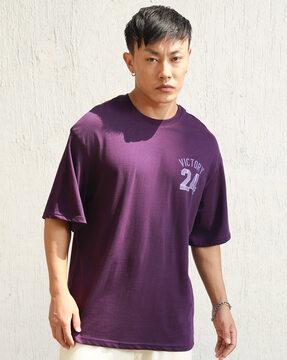 men printed oversized fit round-neck t-shirt t