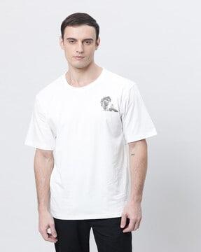 men printed oversized fit round-neck t-shirt