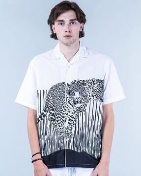 men printed oversized fit shirt