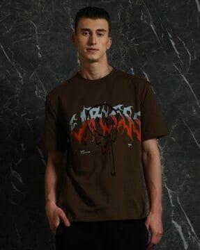 men printed oversized fit t-shirt