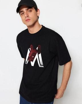 men printed oversized fit t-shirt