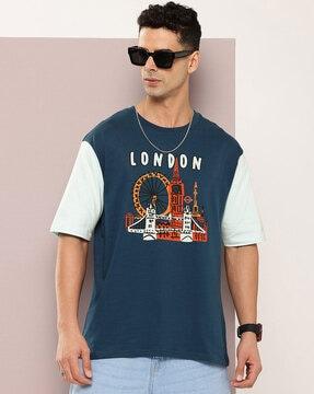 men printed oversized fit t-shirt