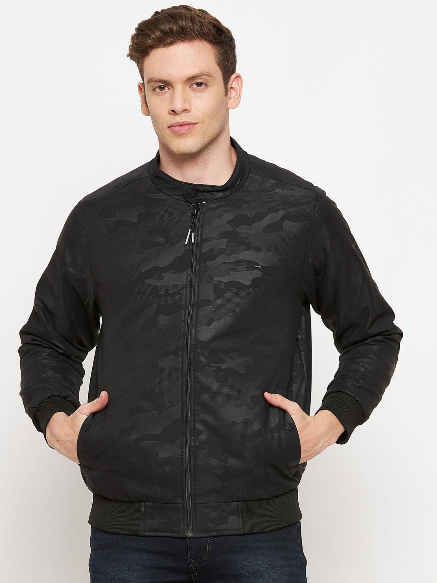 men printed polyester reversible jacket