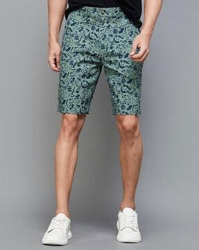 men printed regular fit bermuda shorts