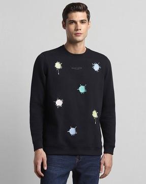 men printed regular fit crew-neck sweatshirt