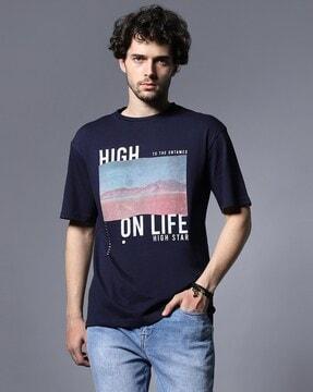 men printed regular fit crew-neck t-shirt