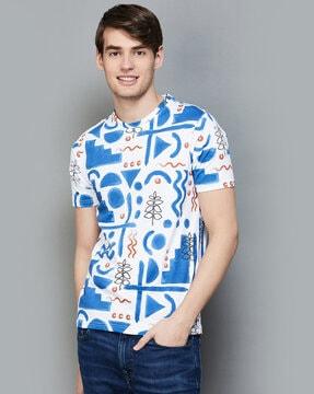 men printed regular fit crew-neck t-shirt