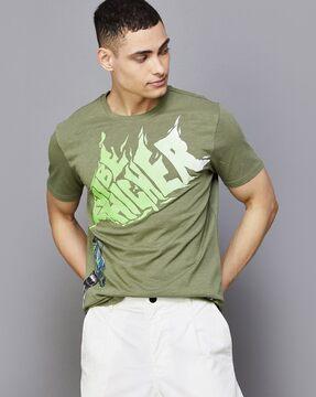 men printed regular fit crew-neck t-shirt