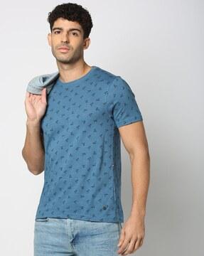 men printed regular fit crew-neck t-shirt