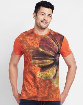 men printed regular fit crew-neck t-shirt