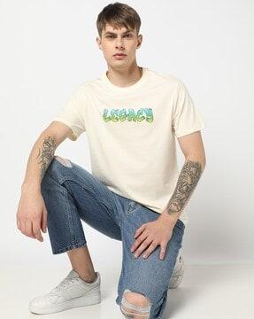 men printed regular fit crew-neck t-shirt