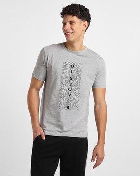 men printed regular fit crew-neck t-shirt