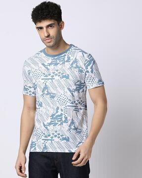 men printed regular fit crew-neck t-shirt