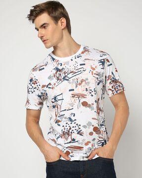 men printed regular fit crew-neck t-shirt