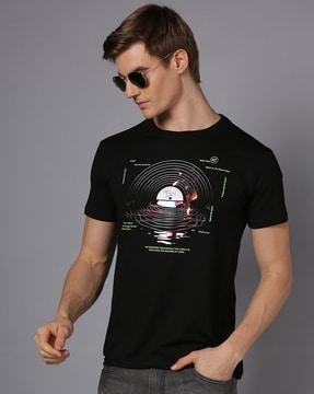 men printed regular fit crew-neck t-shirt