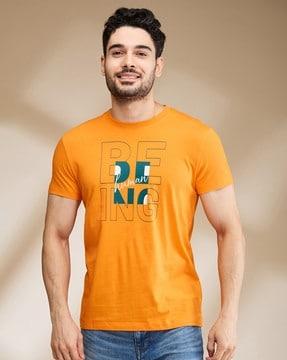 men printed regular fit crew-neck t-shirt