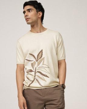 men printed regular fit crew-neck t-shirt