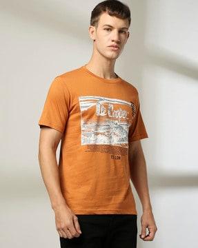 men printed regular fit crew-neck t-shirt