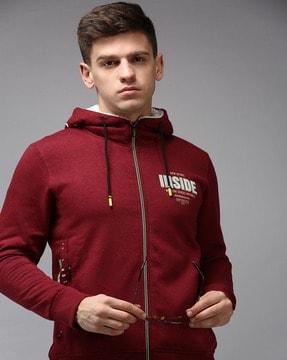 men printed regular fit hoodie