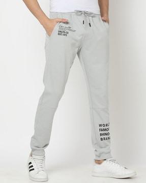 men printed regular fit joggers