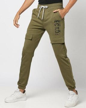 men printed regular fit joggers