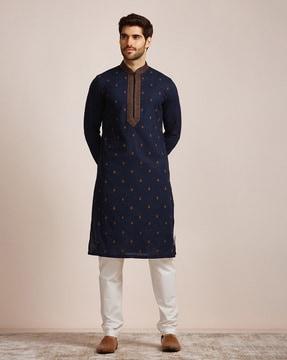 men printed regular fit kurta