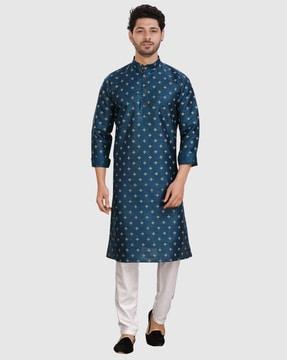 men printed regular fit kurta