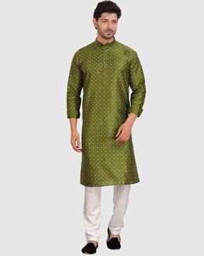 men printed regular fit kurta