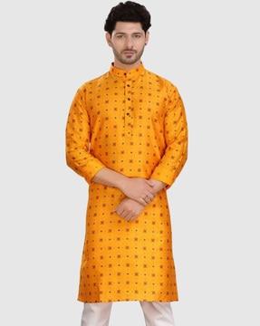 men printed regular fit kurta