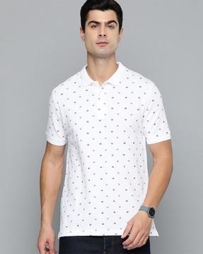 men printed regular fit polo t- shirt